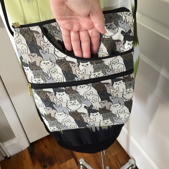 Danny K Cat Purse Gray Black Pockets Shoulder Hand Bag Animal USA Gift Present - Picture 10 of 17